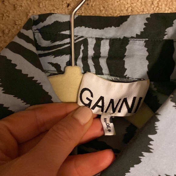 Ganni animal print puff sleeve dress